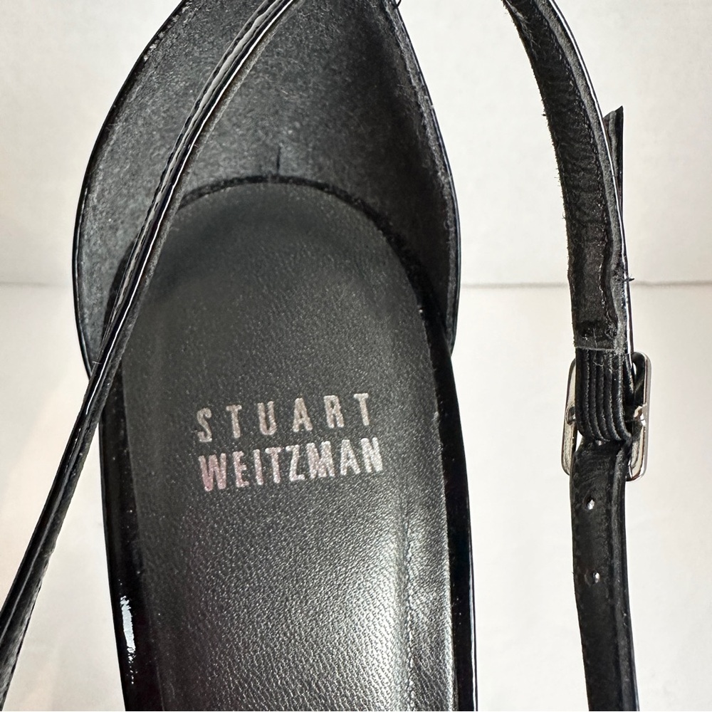 Stuart Weitzman Black Exert Platform Stiletto Patent Leather Heels Size 8.5 - Picture 10 of 16